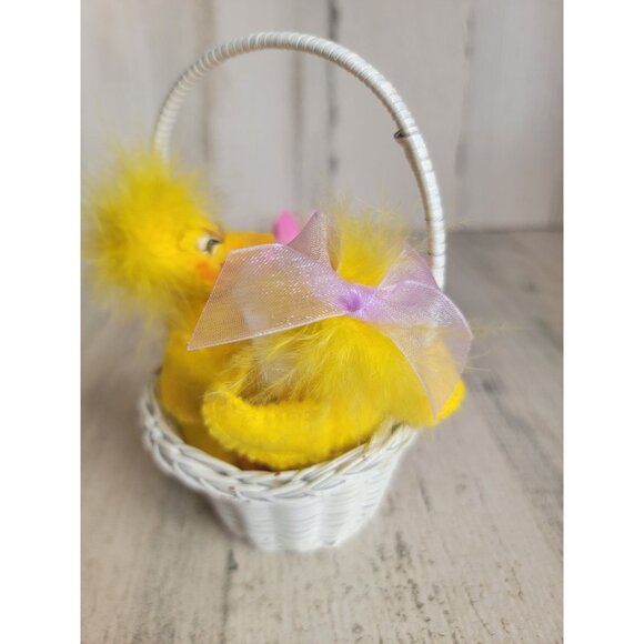 Annalee spring chick wicker basket Easter flower home decor - Picture 4 of 8